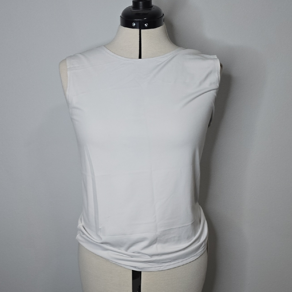 Alfani Classic White Sleeveless Blouse